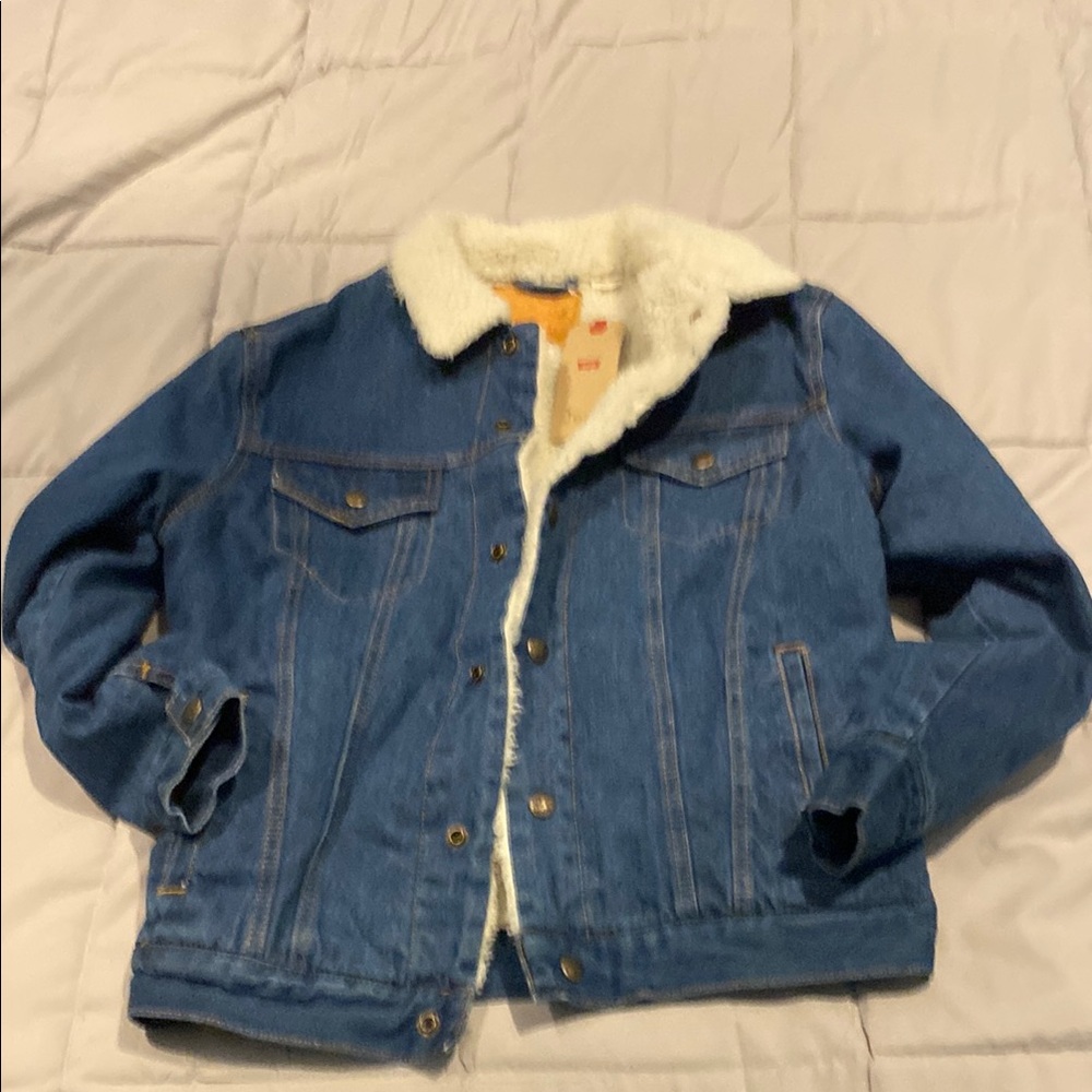 Mens Denim Jacket with Sherpa Lining